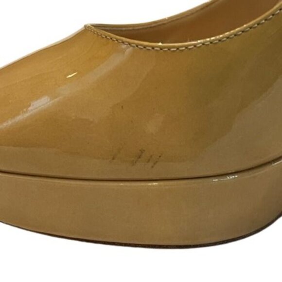 Jimmy Choo Light Mustard Patent Leather Cosmic Platform Pumps – Size 9 US - Picture 7 of 9